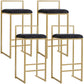 Modern Style Metal Bar Stool with Footrest and Low Back Bistro Bar Stool for Kitchen Gold 4 Piece Set Counter Stool (23.5"H) Clearhalo 'Bar Furniture' 'Bar Stools' 'bar_stools' 'furn' 'furn_bar_stools' 'furniture_bar_stools' 'Kitchen & Dining Furniture' 'kitchen&dining_furn' 'kitchen' 'kitchen_furn' Furniture' 4462921