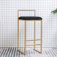 Modern Style Metal Bar Stool with Footrest and Low Back Bistro Bar Stool for Kitchen Gold 1 Piece Counter Stool (23.5"H) Clearhalo 'Bar Furniture' 'Bar Stools' 'bar_stools' 'furn' 'furn_bar_stools' 'furniture_bar_stools' 'Kitchen & Dining Furniture' 'kitchen&dining_furn' 'kitchen' 'kitchen_furn' Furniture' 4462922