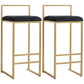 Modern Style Metal Bar Stool with Footrest and Low Back Bistro Bar Stool for Kitchen Gold 2 Piece Set Counter Stool (23.5"H) Clearhalo 'Bar Furniture' 'Bar Stools' 'bar_stools' 'furn' 'furn_bar_stools' 'furniture_bar_stools' 'Kitchen & Dining Furniture' 'kitchen&dining_furn' 'kitchen' 'kitchen_furn' Furniture' 4462923