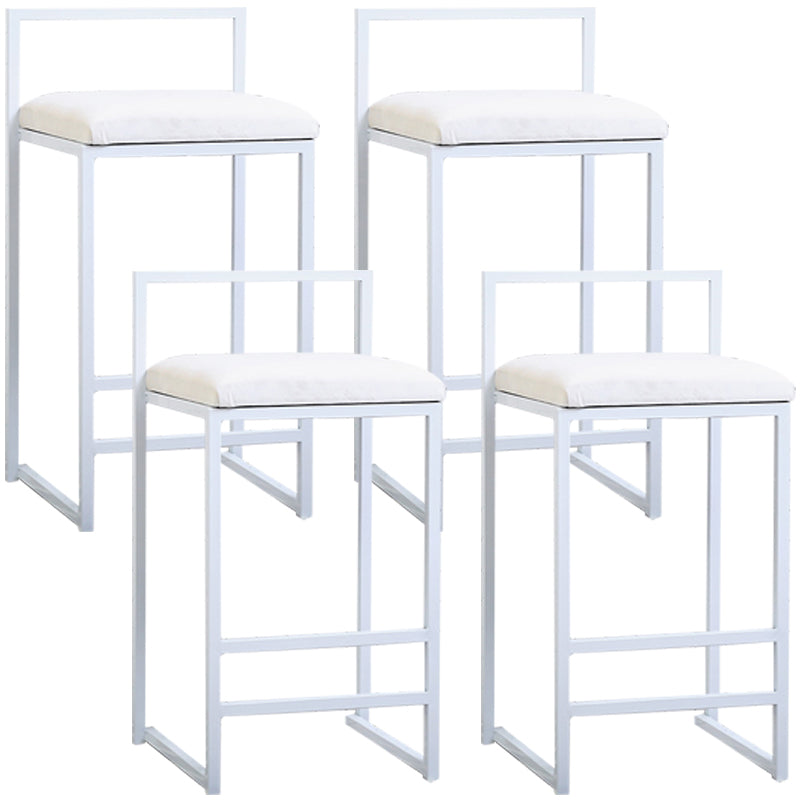 Modern Style Metal Bar Stool with Footrest and Low Back Bistro Bar Stool for Kitchen White 4 Piece Set Short Stool(18"H) Clearhalo 'Bar Furniture' 'Bar Stools' 'bar_stools' 'furn' 'furn_bar_stools' 'furniture_bar_stools' 'Kitchen & Dining Furniture' 'kitchen&dining_furn' 'kitchen' 'kitchen_furn' Furniture' 4462924