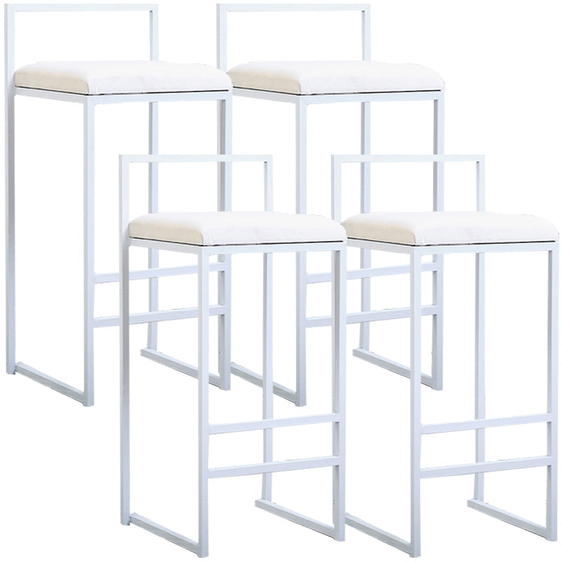 Modern Style Metal Bar Stool with Footrest and Low Back Bistro Bar Stool for Kitchen White 4 Piece Set Short Stool(20"H) Clearhalo 'Bar Furniture' 'Bar Stools' 'bar_stools' 'furn' 'furn_bar_stools' 'furniture_bar_stools' 'Kitchen & Dining Furniture' 'kitchen&dining_furn' 'kitchen' 'kitchen_furn' Furniture' 4462927
