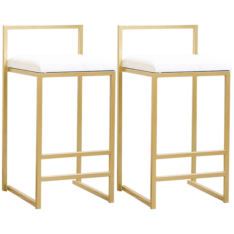 Modern Style Metal Bar Stool with Footrest and Low Back Bistro Bar Stool for Kitchen Gold 2 Piece Set Short Stool(18"H) Clearhalo 'Bar Furniture' 'Bar Stools' 'bar_stools' 'furn' 'furn_bar_stools' 'furniture_bar_stools' 'Kitchen & Dining Furniture' 'kitchen&dining_furn' 'kitchen' 'kitchen_furn' Furniture' 4462932
