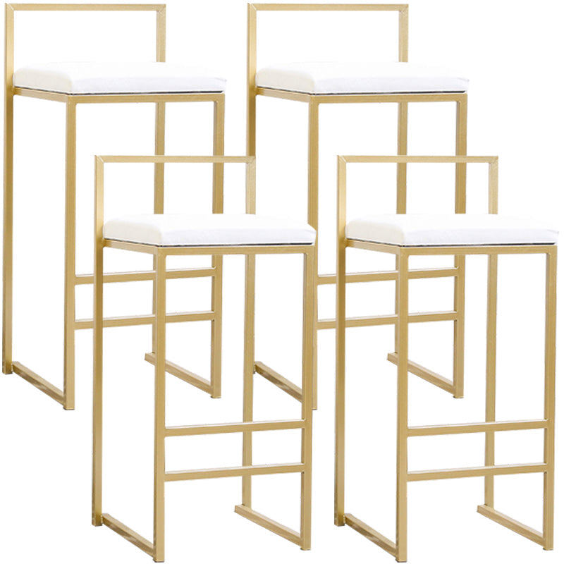 Modern Style Metal Bar Stool with Footrest and Low Back Bistro Bar Stool for Kitchen Gold 4 Piece Set Short Stool(20"H) Clearhalo 'Bar Furniture' 'Bar Stools' 'bar_stools' 'furn' 'furn_bar_stools' 'furniture_bar_stools' 'Kitchen & Dining Furniture' 'kitchen&dining_furn' 'kitchen' 'kitchen_furn' Furniture' 4462933