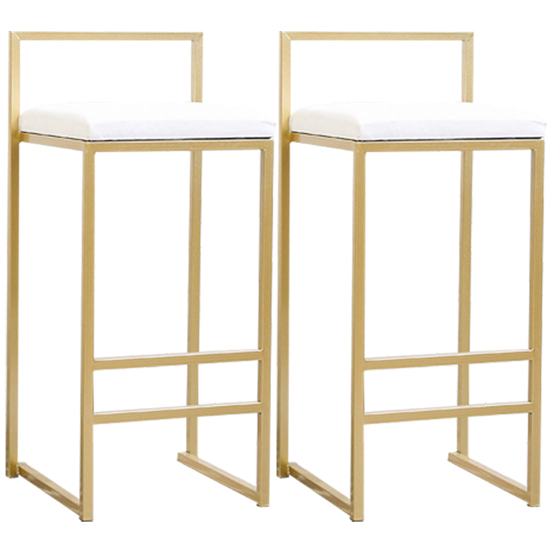 Modern Style Metal Bar Stool with Footrest and Low Back Bistro Bar Stool for Kitchen Gold 2 Piece Set Short Stool(20"H) Clearhalo 'Bar Furniture' 'Bar Stools' 'bar_stools' 'furn' 'furn_bar_stools' 'furniture_bar_stools' 'Kitchen & Dining Furniture' 'kitchen&dining_furn' 'kitchen' 'kitchen_furn' Furniture' 4462935
