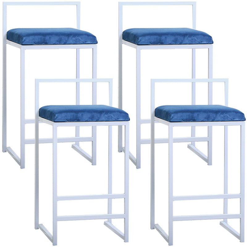 Modern Style Metal Bar Stool with Footrest and Low Back Bistro Bar Stool for Kitchen White 4 Piece Set Bar Stool(30"H) Clearhalo 'Bar Furniture' 'Bar Stools' 'bar_stools' 'furn' 'furn_bar_stools' 'furniture_bar_stools' 'Kitchen & Dining Furniture' 'kitchen&dining_furn' 'kitchen' 'kitchen_furn' Furniture' 4462936