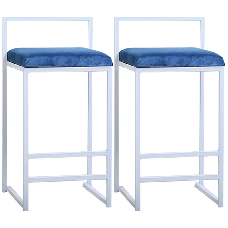 Modern Style Metal Bar Stool with Footrest and Low Back Bistro Bar Stool for Kitchen White 2 Piece Set Bar Stool(30"H) Clearhalo 'Bar Furniture' 'Bar Stools' 'bar_stools' 'furn' 'furn_bar_stools' 'furniture_bar_stools' 'Kitchen & Dining Furniture' 'kitchen&dining_furn' 'kitchen' 'kitchen_furn' Furniture' 4462938