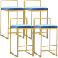 Modern Style Metal Bar Stool with Footrest and Low Back Bistro Bar Stool for Kitchen Gold 4 Piece Set Bar Stool(30"H) Clearhalo 'Bar Furniture' 'Bar Stools' 'bar_stools' 'furn' 'furn_bar_stools' 'furniture_bar_stools' 'Kitchen & Dining Furniture' 'kitchen&dining_furn' 'kitchen' 'kitchen_furn' Furniture' 4462942