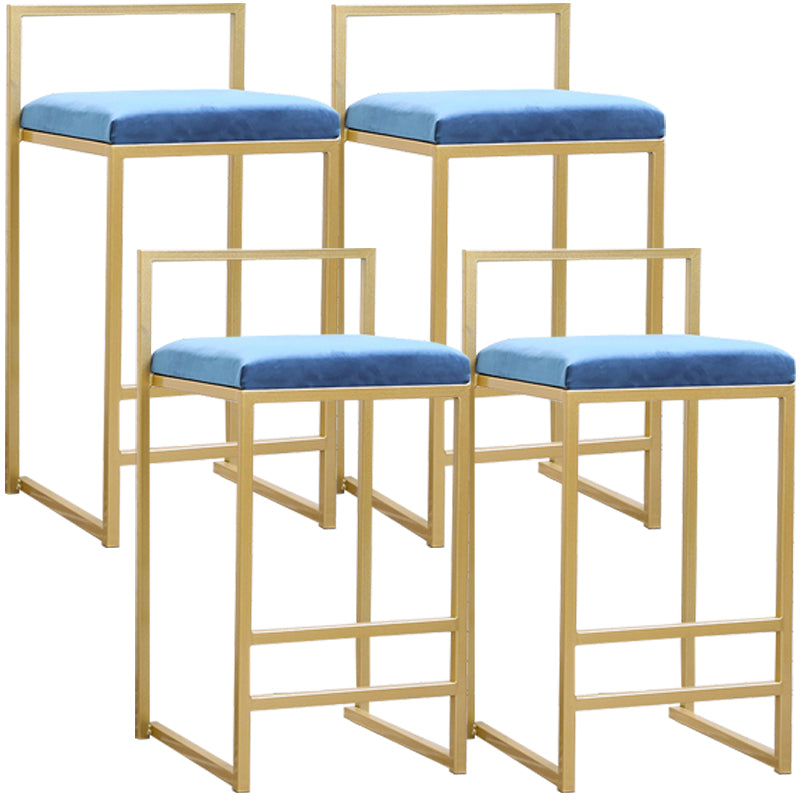 Modern Style Metal Bar Stool with Footrest and Low Back Bistro Bar Stool for Kitchen Gold 4 Piece Set Bar Stool(30"H) Clearhalo 'Bar Furniture' 'Bar Stools' 'bar_stools' 'furn' 'furn_bar_stools' 'furniture_bar_stools' 'Kitchen & Dining Furniture' 'kitchen&dining_furn' 'kitchen' 'kitchen_furn' Furniture' 4462942