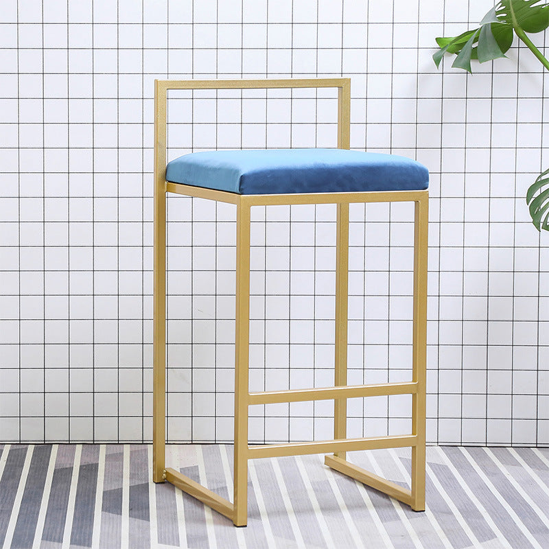 Modern Style Metal Bar Stool with Footrest and Low Back Bistro Bar Stool for Kitchen Gold 1 Piece Bar Stool(30"H) Clearhalo 'Bar Furniture' 'Bar Stools' 'bar_stools' 'furn' 'furn_bar_stools' 'furniture_bar_stools' 'Kitchen & Dining Furniture' 'kitchen&dining_furn' 'kitchen' 'kitchen_furn' Furniture' 4462943