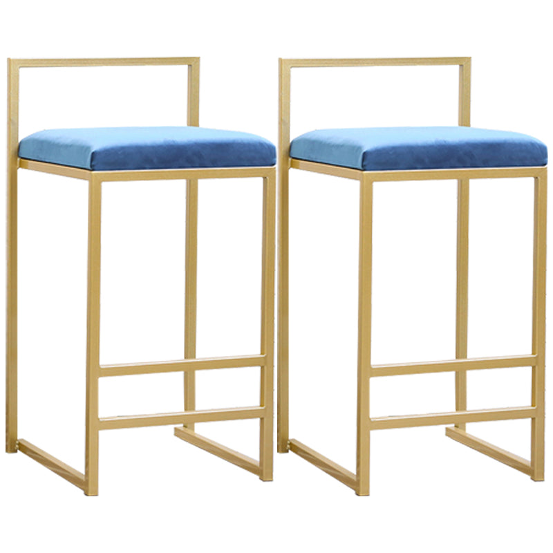 Modern Style Metal Bar Stool with Footrest and Low Back Bistro Bar Stool for Kitchen Gold 2 Piece Set Bar Stool(30"H) Clearhalo 'Bar Furniture' 'Bar Stools' 'bar_stools' 'furn' 'furn_bar_stools' 'furniture_bar_stools' 'Kitchen & Dining Furniture' 'kitchen&dining_furn' 'kitchen' 'kitchen_furn' Furniture' 4462944