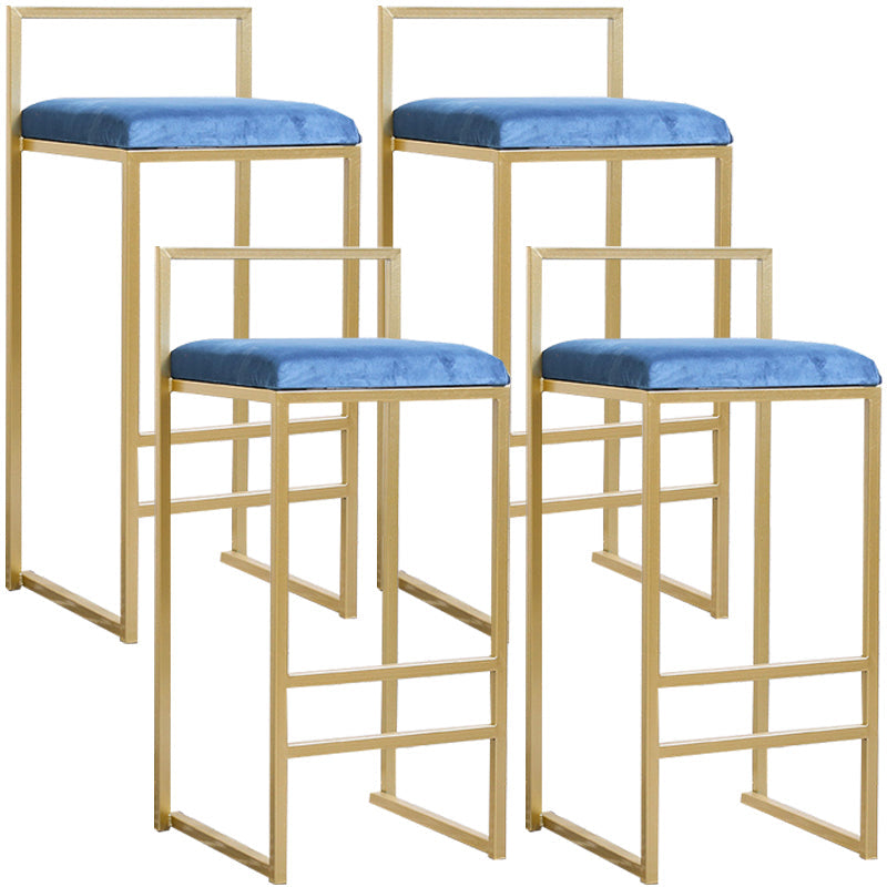 Modern Style Metal Bar Stool with Footrest and Low Back Bistro Bar Stool for Kitchen Gold 4 Piece Set Bar Stool(31"H) Clearhalo 'Bar Furniture' 'Bar Stools' 'bar_stools' 'furn' 'furn_bar_stools' 'furniture_bar_stools' 'Kitchen & Dining Furniture' 'kitchen&dining_furn' 'kitchen' 'kitchen_furn' Furniture' 4462945