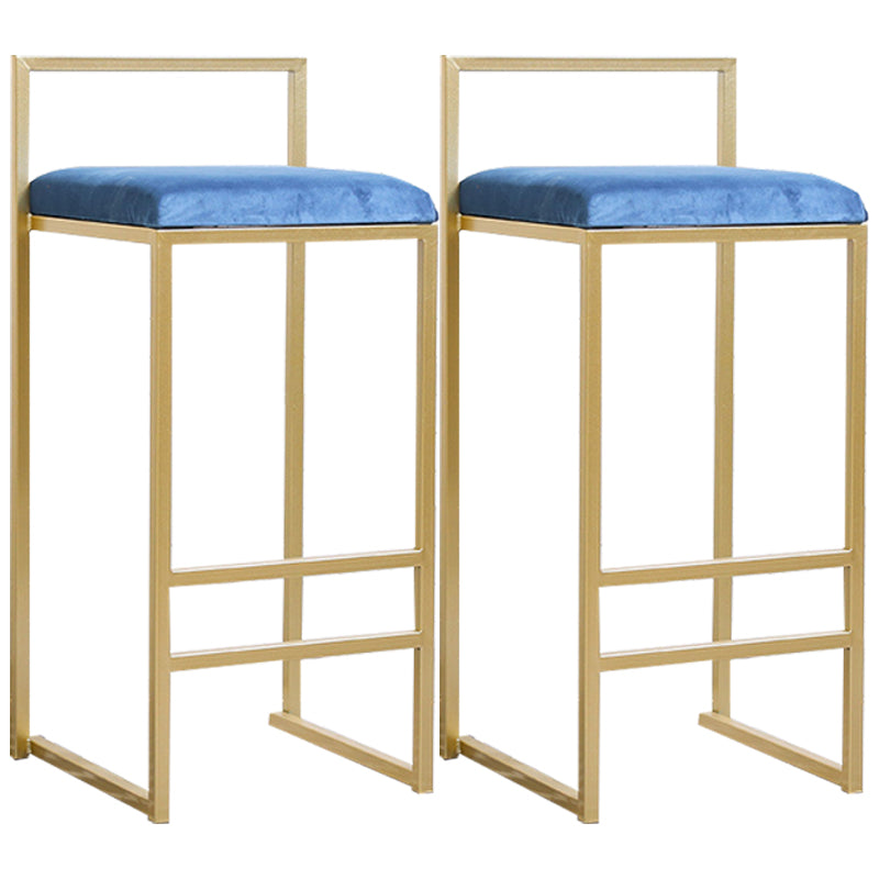 Modern Style Metal Bar Stool with Footrest and Low Back Bistro Bar Stool for Kitchen Gold 2 Piece Set Bar Stool(31"H) Clearhalo 'Bar Furniture' 'Bar Stools' 'bar_stools' 'furn' 'furn_bar_stools' 'furniture_bar_stools' 'Kitchen & Dining Furniture' 'kitchen&dining_furn' 'kitchen' 'kitchen_furn' Furniture' 4462947