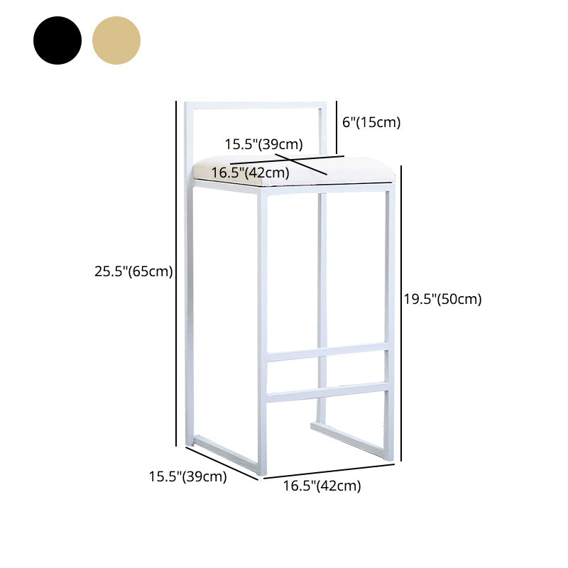 Modern Style Metal Bar Stool with Footrest and Low Back Bistro Bar Stool for Kitchen Clearhalo 'Bar Furniture' 'Bar Stools' 'bar_stools' 'furn' 'furn_bar_stools' 'furniture_bar_stools' 'Kitchen & Dining Furniture' 'kitchen&dining_furn' 'kitchen' 'kitchen_furn' Furniture' 4462949
