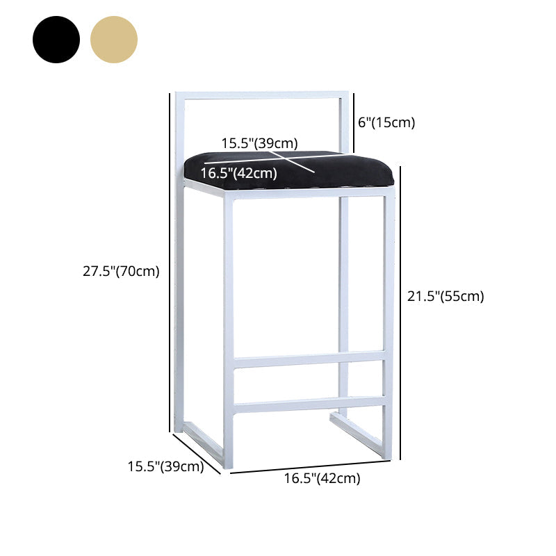 Modern Style Metal Bar Stool with Footrest and Low Back Bistro Bar Stool for Kitchen Clearhalo 'Bar Furniture' 'Bar Stools' 'bar_stools' 'furn' 'furn_bar_stools' 'furniture_bar_stools' 'Kitchen & Dining Furniture' 'kitchen&dining_furn' 'kitchen' 'kitchen_furn' Furniture' 4462950