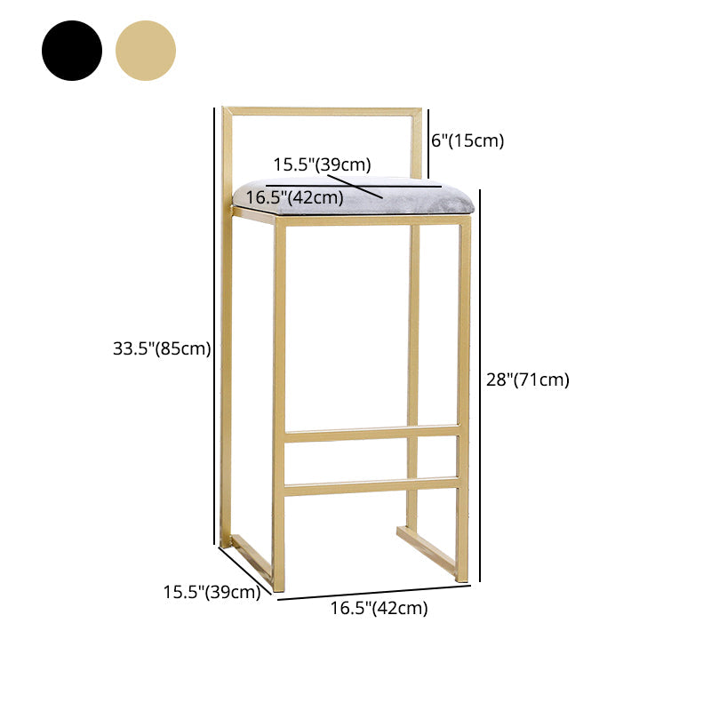 Modern Style Metal Bar Stool with Footrest and Low Back Bistro Bar Stool for Kitchen Clearhalo 'Bar Furniture' 'Bar Stools' 'bar_stools' 'furn' 'furn_bar_stools' 'furniture_bar_stools' 'Kitchen & Dining Furniture' 'kitchen&dining_furn' 'kitchen' 'kitchen_furn' Furniture' 4462953