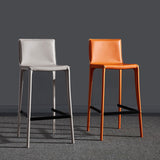 Modern Steel Counter Stools with Footrest and Low Back Bistro Bar Stool,1 Piece Clearhalo 'Bar Furniture' 'Bar Stools' 'bar_stools' 'furn' 'furn_bar_stools' 'furniture_bar_stools' 'Kitchen & Dining Furniture' 'kitchen&dining_furn' 'kitchen' 'kitchen_furn' Furniture' 4462961