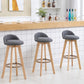 Modern Rotatable Backrest Counter Stool Wood Cafe Bar Stool with Pedal and Cushion Clearhalo 'Bar Furniture' 'Bar Stools' 'bar_stools' 'furn' 'furn_bar_stools' 'furniture_bar_stools' 'Kitchen & Dining Furniture' 'kitchen&dining_furn' 'kitchen' 'kitchen_furn' Furniture' 4463036