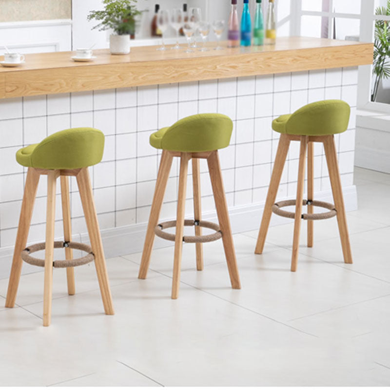 Modern Rotatable Backrest Counter Stool Wood Cafe Bar Stool with Pedal and Cushion Clearhalo 'Bar Furniture' 'Bar Stools' 'bar_stools' 'furn' 'furn_bar_stools' 'furniture_bar_stools' 'Kitchen & Dining Furniture' 'kitchen&dining_furn' 'kitchen' 'kitchen_furn' Furniture' 4463040