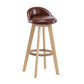Modern Rotatable Backrest Counter Stool Wood Cafe Bar Stool with Pedal and Cushion Brown 1 Piece Clearhalo 'Bar Furniture' 'Bar Stools' 'bar_stools' 'furn' 'furn_bar_stools' 'furniture_bar_stools' 'Kitchen & Dining Furniture' 'kitchen&dining_furn' 'kitchen' 'kitchen_furn' Furniture' 4463041