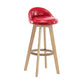 Modern Rotatable Backrest Counter Stool Wood Cafe Bar Stool with Pedal and Cushion Red 1 Piece Clearhalo 'Bar Furniture' 'Bar Stools' 'bar_stools' 'furn' 'furn_bar_stools' 'furniture_bar_stools' 'Kitchen & Dining Furniture' 'kitchen&dining_furn' 'kitchen' 'kitchen_furn' Furniture' 4463043