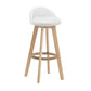 Modern Rotatable Backrest Counter Stool Wood Cafe Bar Stool with Pedal and Cushion White 1 Piece Clearhalo 'Bar Furniture' 'Bar Stools' 'bar_stools' 'furn' 'furn_bar_stools' 'furniture_bar_stools' 'Kitchen & Dining Furniture' 'kitchen&dining_furn' 'kitchen' 'kitchen_furn' Furniture' 4463044