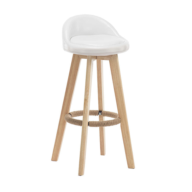 Modern Rotatable Backrest Counter Stool Wood Cafe Bar Stool with Pedal and Cushion White 1 Piece Clearhalo 'Bar Furniture' 'Bar Stools' 'bar_stools' 'furn' 'furn_bar_stools' 'furniture_bar_stools' 'Kitchen & Dining Furniture' 'kitchen&dining_furn' 'kitchen' 'kitchen_furn' Furniture' 4463044