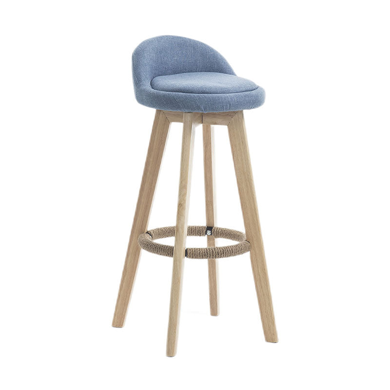 Modern Rotatable Backrest Counter Stool Wood Cafe Bar Stool with Pedal and Cushion Clearhalo 'Bar Furniture' 'Bar Stools' 'bar_stools' 'furn' 'furn_bar_stools' 'furniture_bar_stools' 'Kitchen & Dining Furniture' 'kitchen&dining_furn' 'kitchen' 'kitchen_furn' Furniture' 4463045
