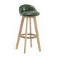 Modern Rotatable Backrest Counter Stool Wood Cafe Bar Stool with Pedal and Cushion Blackish Green 1 Piece Clearhalo 'Bar Furniture' 'Bar Stools' 'bar_stools' 'furn' 'furn_bar_stools' 'furniture_bar_stools' 'Kitchen & Dining Furniture' 'kitchen&dining_furn' 'kitchen' 'kitchen_furn' Furniture' 4463046