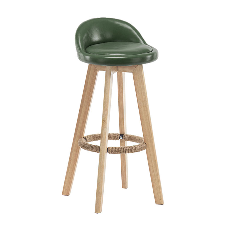 Modern Rotatable Backrest Counter Stool Wood Cafe Bar Stool with Pedal and Cushion Blackish Green 1 Piece Clearhalo 'Bar Furniture' 'Bar Stools' 'bar_stools' 'furn' 'furn_bar_stools' 'furniture_bar_stools' 'Kitchen & Dining Furniture' 'kitchen&dining_furn' 'kitchen' 'kitchen_furn' Furniture' 4463046