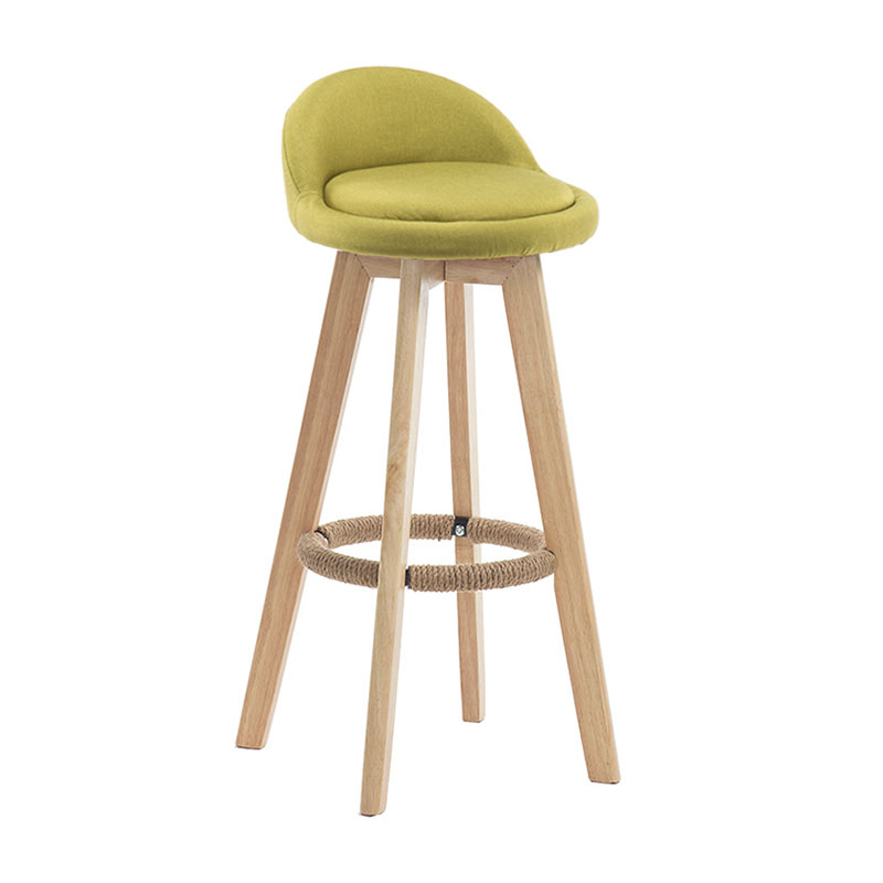 Modern Rotatable Backrest Counter Stool Wood Cafe Bar Stool with Pedal and Cushion Green 1 Piece Clearhalo 'Bar Furniture' 'Bar Stools' 'bar_stools' 'furn' 'furn_bar_stools' 'furniture_bar_stools' 'Kitchen & Dining Furniture' 'kitchen&dining_furn' 'kitchen' 'kitchen_furn' Furniture' 4463049