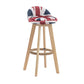 Modern Rotatable Backrest Counter Stool Wood Cafe Bar Stool with Pedal and Cushion Red-Blue 1 Piece Clearhalo 'Bar Furniture' 'Bar Stools' 'bar_stools' 'furn' 'furn_bar_stools' 'furniture_bar_stools' 'Kitchen & Dining Furniture' 'kitchen&dining_furn' 'kitchen' 'kitchen_furn' Furniture' 4463050