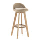 Modern Rotatable Backrest Counter Stool Wood Cafe Bar Stool with Pedal and Cushion Khaki 1 Piece Clearhalo 'Bar Furniture' 'Bar Stools' 'bar_stools' 'furn' 'furn_bar_stools' 'furniture_bar_stools' 'Kitchen & Dining Furniture' 'kitchen&dining_furn' 'kitchen' 'kitchen_furn' Furniture' 4463052