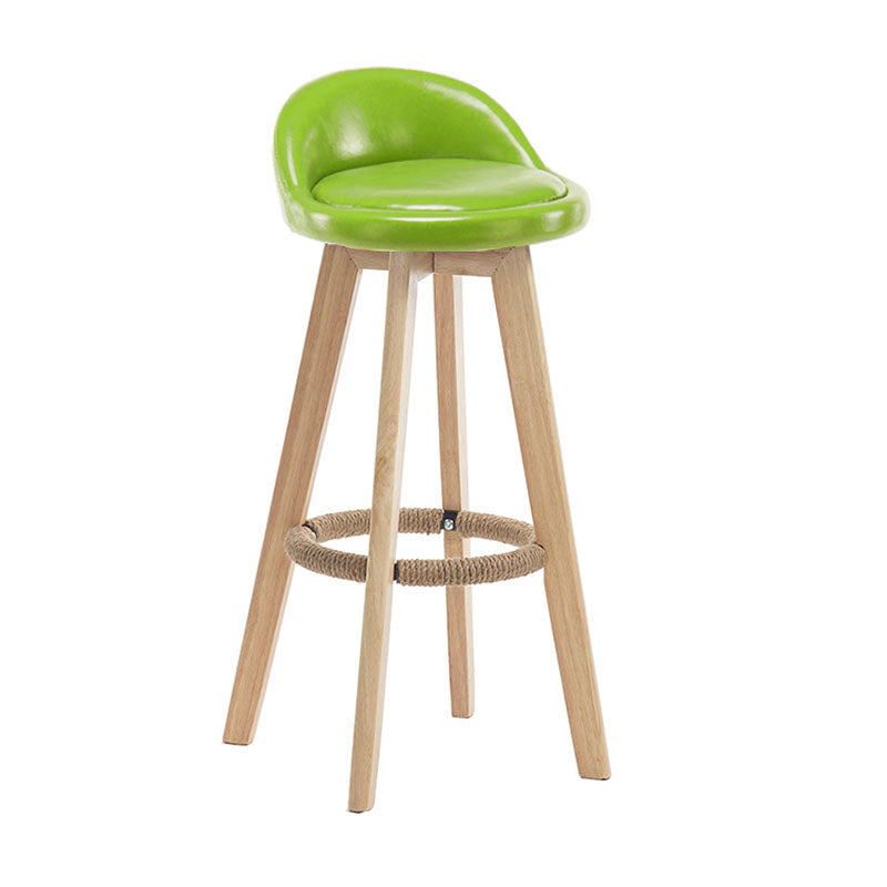 Modern Rotatable Backrest Counter Stool Wood Cafe Bar Stool with Pedal and Cushion Light Green 1 Piece Clearhalo 'Bar Furniture' 'Bar Stools' 'bar_stools' 'furn' 'furn_bar_stools' 'furniture_bar_stools' 'Kitchen & Dining Furniture' 'kitchen&dining_furn' 'kitchen' 'kitchen_furn' Furniture' 4463054