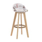 Modern Rotatable Backrest Counter Stool Wood Cafe Bar Stool with Pedal and Cushion White-Gray 1 Piece Clearhalo 'Bar Furniture' 'Bar Stools' 'bar_stools' 'furn' 'furn_bar_stools' 'furniture_bar_stools' 'Kitchen & Dining Furniture' 'kitchen&dining_furn' 'kitchen' 'kitchen_furn' Furniture' 4463055