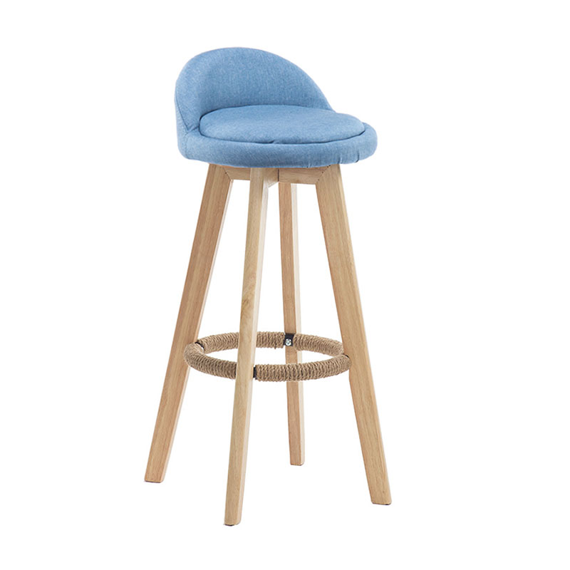 Modern Rotatable Backrest Counter Stool Wood Cafe Bar Stool with Pedal and Cushion Light Blue 1 Piece Clearhalo 'Bar Furniture' 'Bar Stools' 'bar_stools' 'furn' 'furn_bar_stools' 'furniture_bar_stools' 'Kitchen & Dining Furniture' 'kitchen&dining_furn' 'kitchen' 'kitchen_furn' Furniture' 4463056