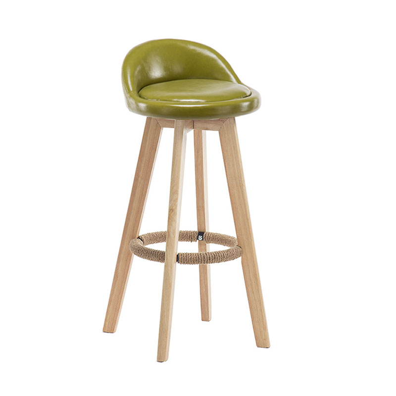 Modern Rotatable Backrest Counter Stool Wood Cafe Bar Stool with Pedal and Cushion Dark Army Green 1 Piece Clearhalo 'Bar Furniture' 'Bar Stools' 'bar_stools' 'furn' 'furn_bar_stools' 'furniture_bar_stools' 'Kitchen & Dining Furniture' 'kitchen&dining_furn' 'kitchen' 'kitchen_furn' Furniture' 4463057