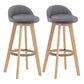 Modern Rotatable Backrest Counter Stool Wood Cafe Bar Stool with Pedal and Cushion Grey 2 Piece Set Clearhalo 'Bar Furniture' 'Bar Stools' 'bar_stools' 'furn' 'furn_bar_stools' 'furniture_bar_stools' 'Kitchen & Dining Furniture' 'kitchen&dining_furn' 'kitchen' 'kitchen_furn' Furniture' 4463058