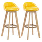 Modern Rotatable Backrest Counter Stool Wood Cafe Bar Stool with Pedal and Cushion Yellow 2 Piece Set Clearhalo 'Bar Furniture' 'Bar Stools' 'bar_stools' 'furn' 'furn_bar_stools' 'furniture_bar_stools' 'Kitchen & Dining Furniture' 'kitchen&dining_furn' 'kitchen' 'kitchen_furn' Furniture' 4463059