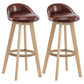 Modern Rotatable Backrest Counter Stool Wood Cafe Bar Stool with Pedal and Cushion Brown 2 Piece Set Clearhalo 'Bar Furniture' 'Bar Stools' 'bar_stools' 'furn' 'furn_bar_stools' 'furniture_bar_stools' 'Kitchen & Dining Furniture' 'kitchen&dining_furn' 'kitchen' 'kitchen_furn' Furniture' 4463060