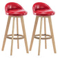 Modern Rotatable Backrest Counter Stool Wood Cafe Bar Stool with Pedal and Cushion Red 2 Piece Set Clearhalo 'Bar Furniture' 'Bar Stools' 'bar_stools' 'furn' 'furn_bar_stools' 'furniture_bar_stools' 'Kitchen & Dining Furniture' 'kitchen&dining_furn' 'kitchen' 'kitchen_furn' Furniture' 4463061