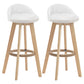Modern Rotatable Backrest Counter Stool Wood Cafe Bar Stool with Pedal and Cushion White 2 Piece Set Clearhalo 'Bar Furniture' 'Bar Stools' 'bar_stools' 'furn' 'furn_bar_stools' 'furniture_bar_stools' 'Kitchen & Dining Furniture' 'kitchen&dining_furn' 'kitchen' 'kitchen_furn' Furniture' 4463062