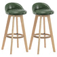 Modern Rotatable Backrest Counter Stool Wood Cafe Bar Stool with Pedal and Cushion Blackish Green 2 Piece Set Clearhalo 'Bar Furniture' 'Bar Stools' 'bar_stools' 'furn' 'furn_bar_stools' 'furniture_bar_stools' 'Kitchen & Dining Furniture' 'kitchen&dining_furn' 'kitchen' 'kitchen_furn' Furniture' 4463063