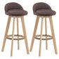Modern Rotatable Backrest Counter Stool Wood Cafe Bar Stool with Pedal and Cushion Coffee 2 Piece Set Clearhalo 'Bar Furniture' 'Bar Stools' 'bar_stools' 'furn' 'furn_bar_stools' 'furniture_bar_stools' 'Kitchen & Dining Furniture' 'kitchen&dining_furn' 'kitchen' 'kitchen_furn' Furniture' 4463064