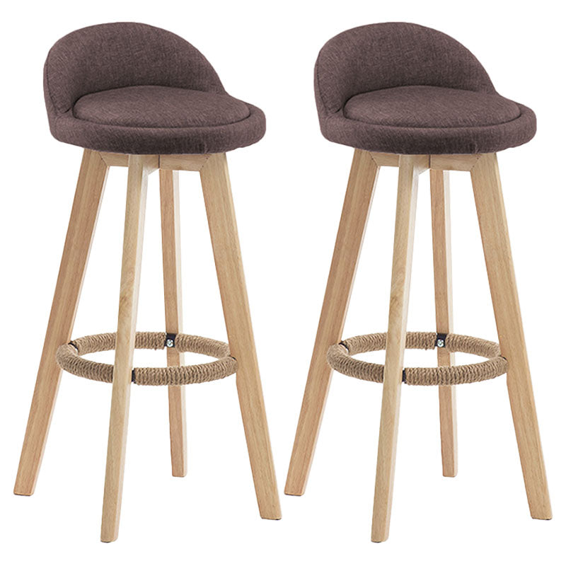 Modern Rotatable Backrest Counter Stool Wood Cafe Bar Stool with Pedal and Cushion Coffee 2 Piece Set Clearhalo 'Bar Furniture' 'Bar Stools' 'bar_stools' 'furn' 'furn_bar_stools' 'furniture_bar_stools' 'Kitchen & Dining Furniture' 'kitchen&dining_furn' 'kitchen' 'kitchen_furn' Furniture' 4463064
