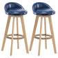 Modern Rotatable Backrest Counter Stool Wood Cafe Bar Stool with Pedal and Cushion Blue 2 Piece Set Clearhalo 'Bar Furniture' 'Bar Stools' 'bar_stools' 'furn' 'furn_bar_stools' 'furniture_bar_stools' 'Kitchen & Dining Furniture' 'kitchen&dining_furn' 'kitchen' 'kitchen_furn' Furniture' 4463065