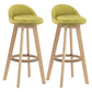 Modern Rotatable Backrest Counter Stool Wood Cafe Bar Stool with Pedal and Cushion Green 2 Piece Set Clearhalo 'Bar Furniture' 'Bar Stools' 'bar_stools' 'furn' 'furn_bar_stools' 'furniture_bar_stools' 'Kitchen & Dining Furniture' 'kitchen&dining_furn' 'kitchen' 'kitchen_furn' Furniture' 4463066