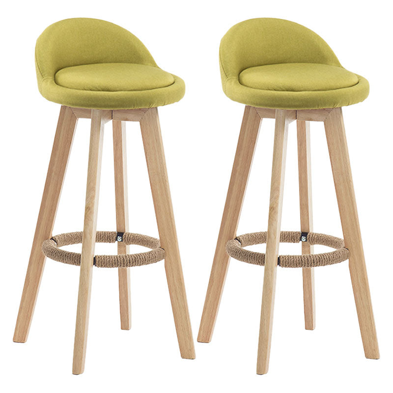 Modern Rotatable Backrest Counter Stool Wood Cafe Bar Stool with Pedal and Cushion Green 2 Piece Set Clearhalo 'Bar Furniture' 'Bar Stools' 'bar_stools' 'furn' 'furn_bar_stools' 'furniture_bar_stools' 'Kitchen & Dining Furniture' 'kitchen&dining_furn' 'kitchen' 'kitchen_furn' Furniture' 4463066
