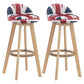 Modern Rotatable Backrest Counter Stool Wood Cafe Bar Stool with Pedal and Cushion Red-Blue 2 Piece Set Clearhalo 'Bar Furniture' 'Bar Stools' 'bar_stools' 'furn' 'furn_bar_stools' 'furniture_bar_stools' 'Kitchen & Dining Furniture' 'kitchen&dining_furn' 'kitchen' 'kitchen_furn' Furniture' 4463067