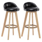 Modern Rotatable Backrest Counter Stool Wood Cafe Bar Stool with Pedal and Cushion Black 2 Piece Set Clearhalo 'Bar Furniture' 'Bar Stools' 'bar_stools' 'furn' 'furn_bar_stools' 'furniture_bar_stools' 'Kitchen & Dining Furniture' 'kitchen&dining_furn' 'kitchen' 'kitchen_furn' Furniture' 4463068