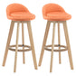 Modern Rotatable Backrest Counter Stool Wood Cafe Bar Stool with Pedal and Cushion Orange 2 Piece Set Clearhalo 'Bar Furniture' 'Bar Stools' 'bar_stools' 'furn' 'furn_bar_stools' 'furniture_bar_stools' 'Kitchen & Dining Furniture' 'kitchen&dining_furn' 'kitchen' 'kitchen_furn' Furniture' 4463070